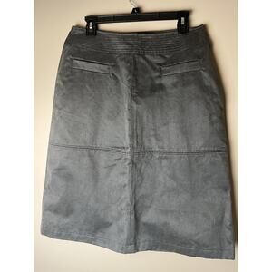 NWT Motto Faux Leather Suede Skirt with Front Pockets A Line Gray Size 10